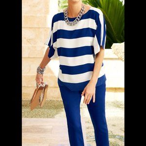 NWT, CHICO’S Bold Stripes Cana Top, Size 1